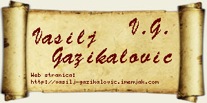 Vasilj Gazikalović vizit kartica